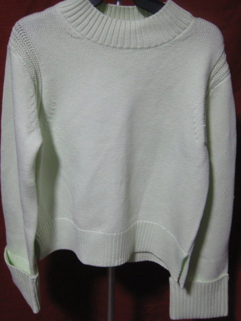 Scoop Mint Green Ribbed Mock Neck Pullover Sweater